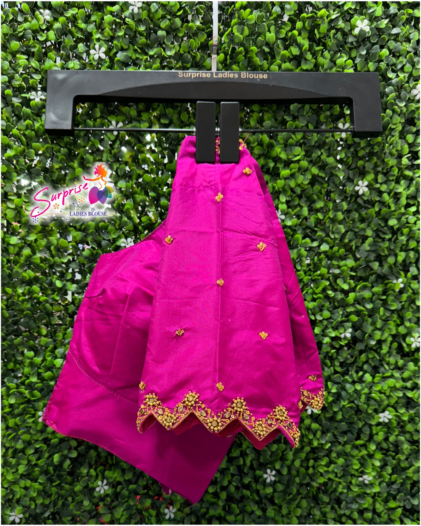 Handwork designer Ari work blouse pink color