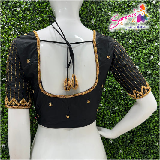 Designer handwork Ari work blouse Black color