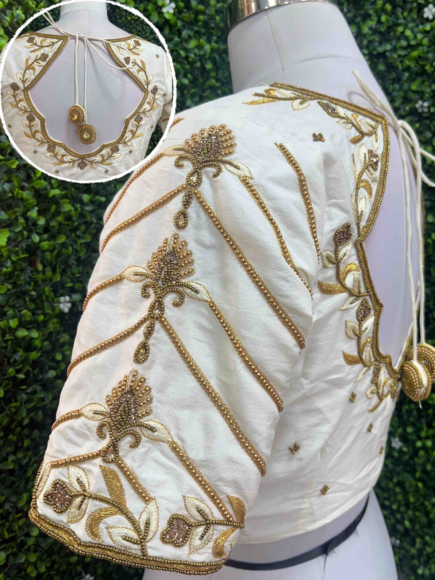 Handwork designer Ari work blouse Cream/ off white color