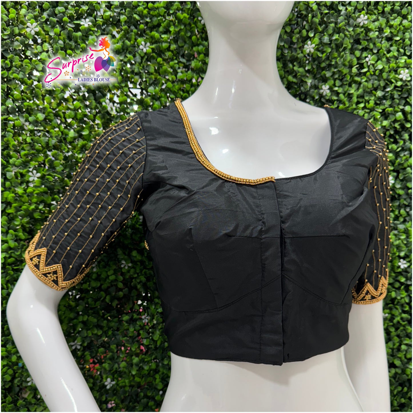 Designer handwork Ari work blouse Black color