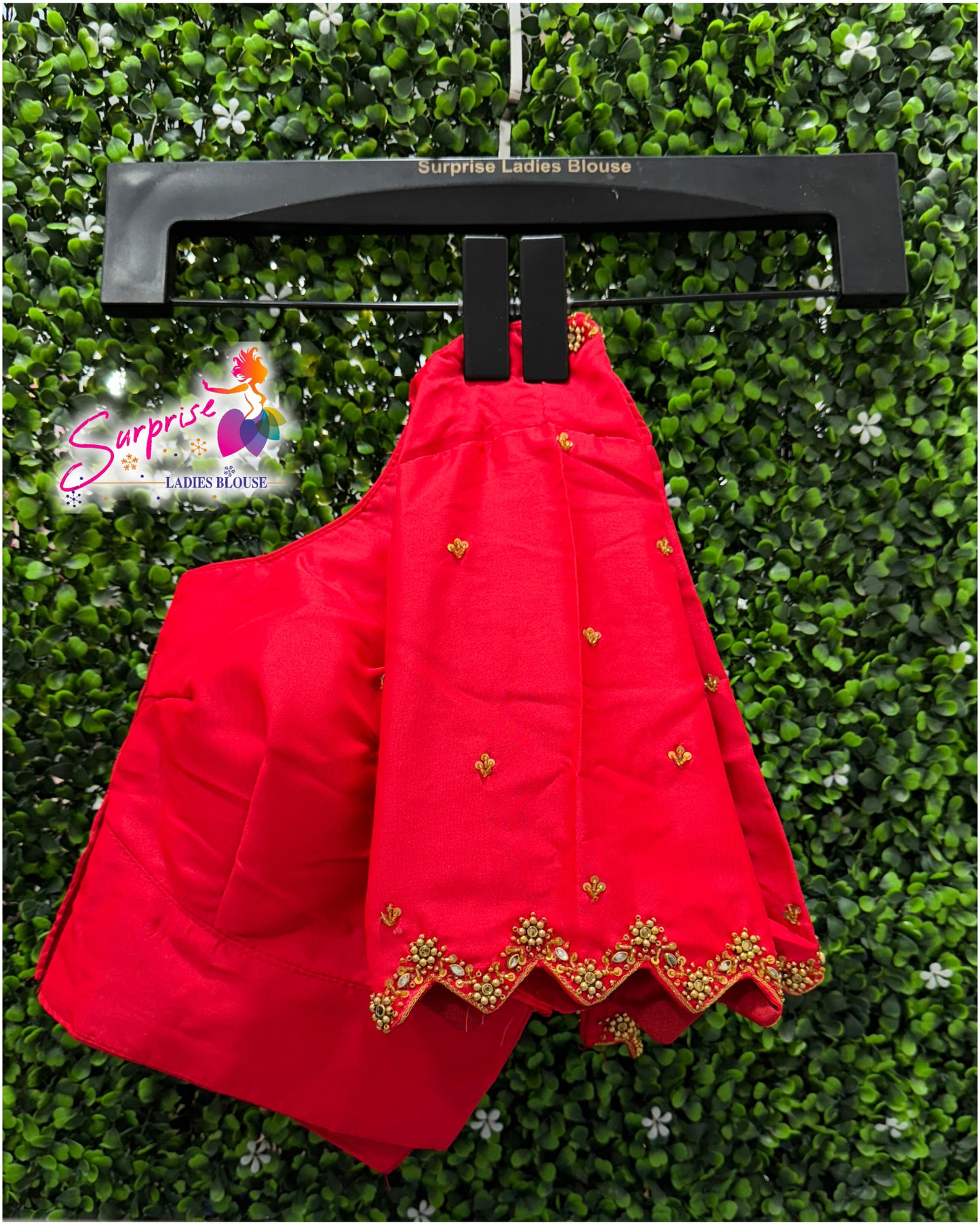 Handwork designer Ari work blouse red color
