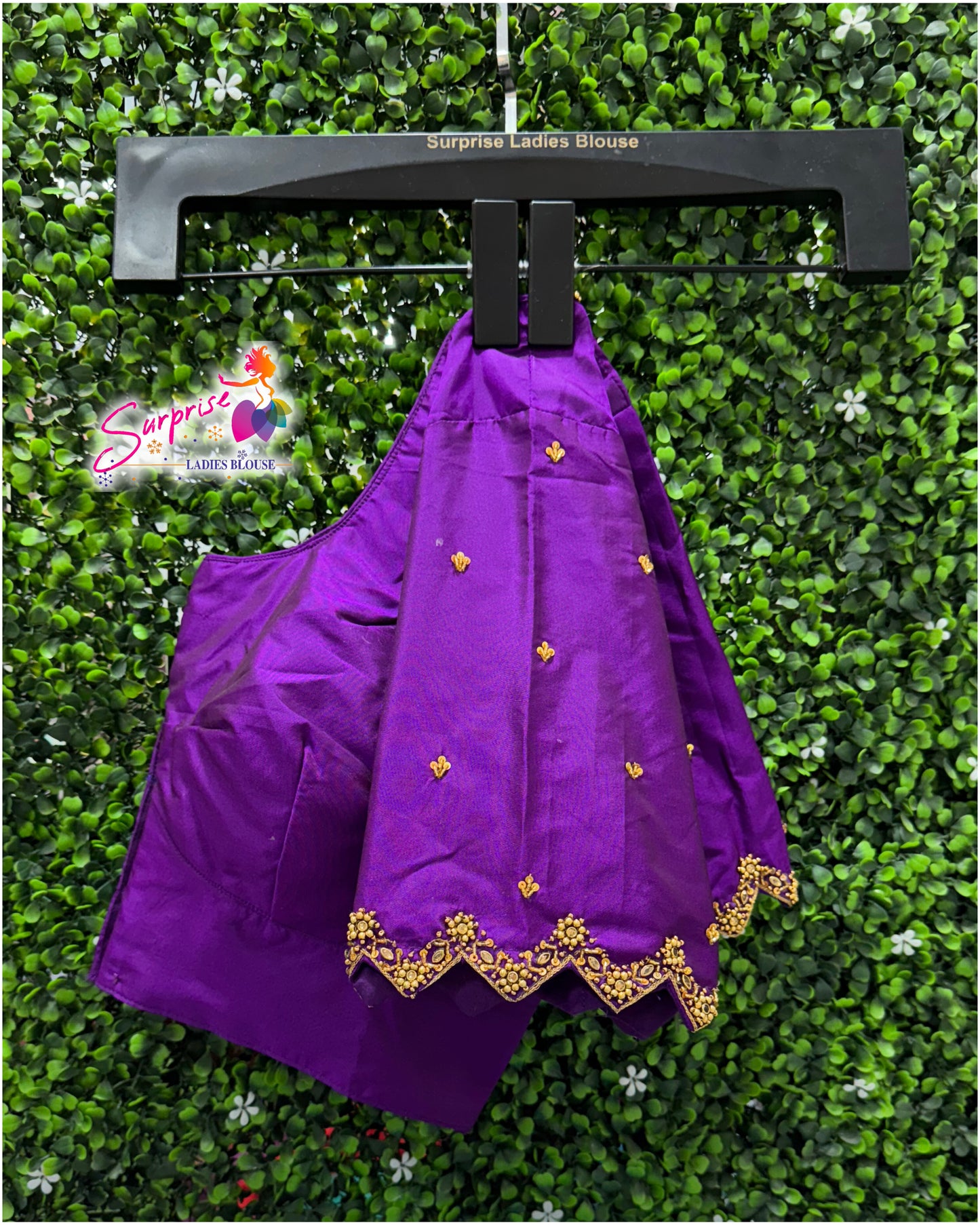Handwork designer Ari work blouse purple color
