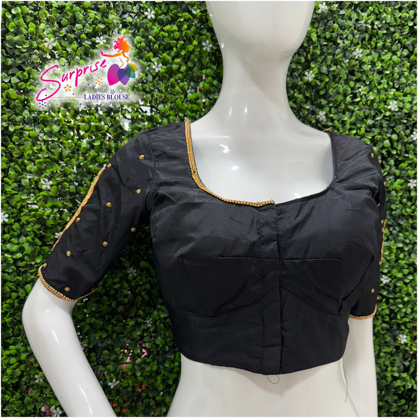 Designer handwork Ari work blouse Black color