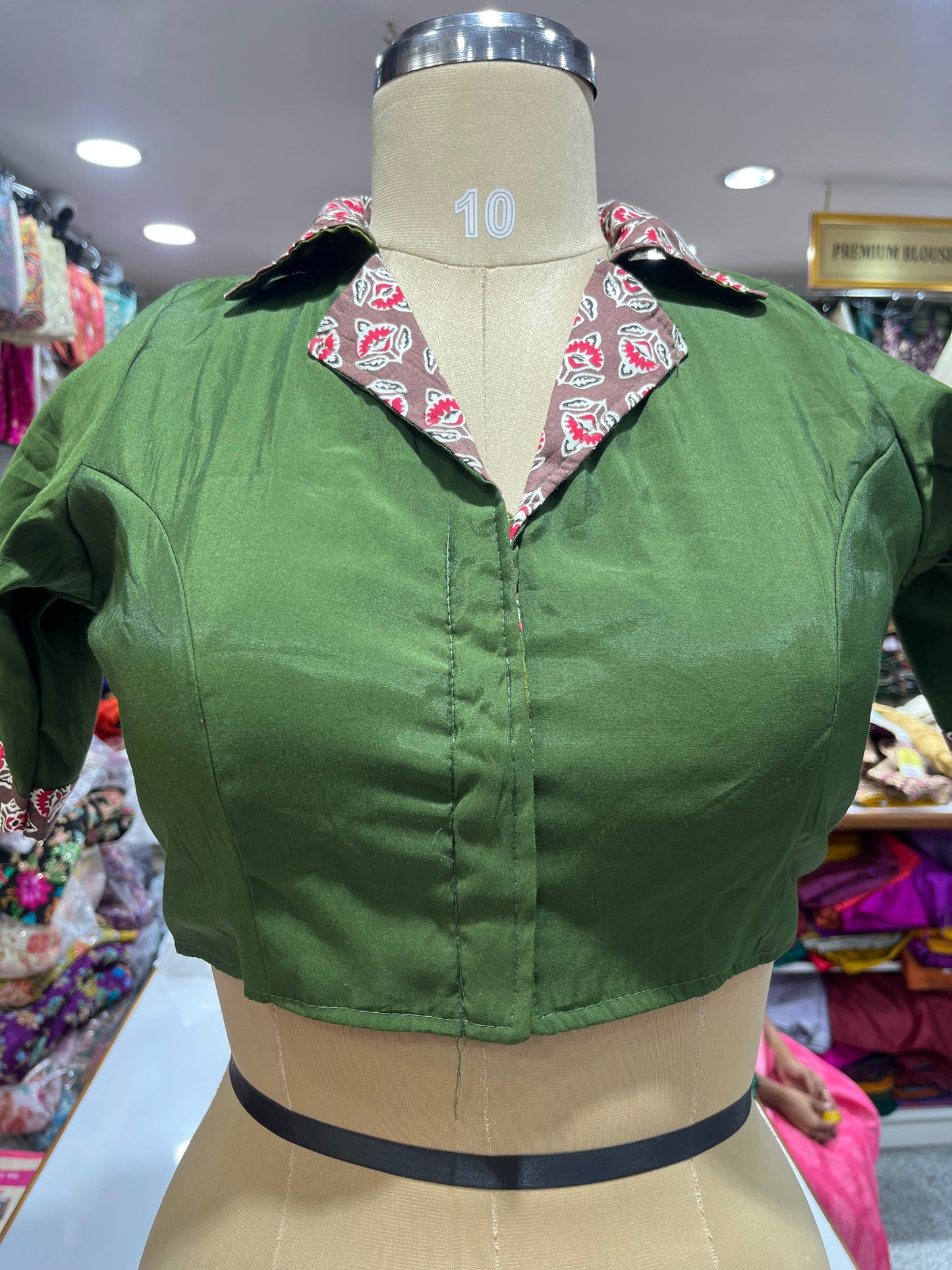 Multicolour Cotton Colar Neck Blouse