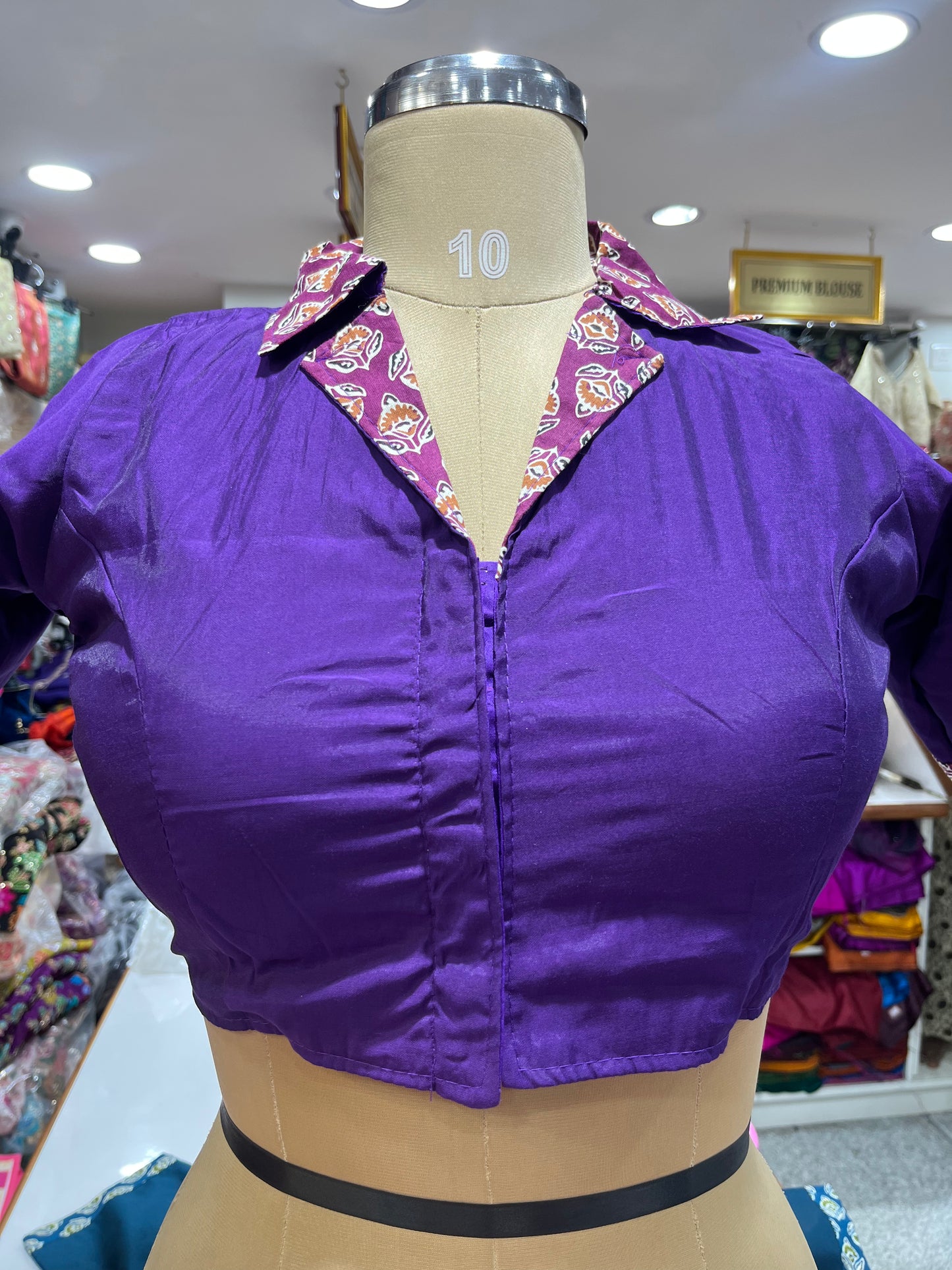 Multicolour Cotton Colar Neck Blouse