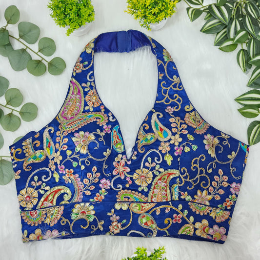 Multicolour alter neck blouse