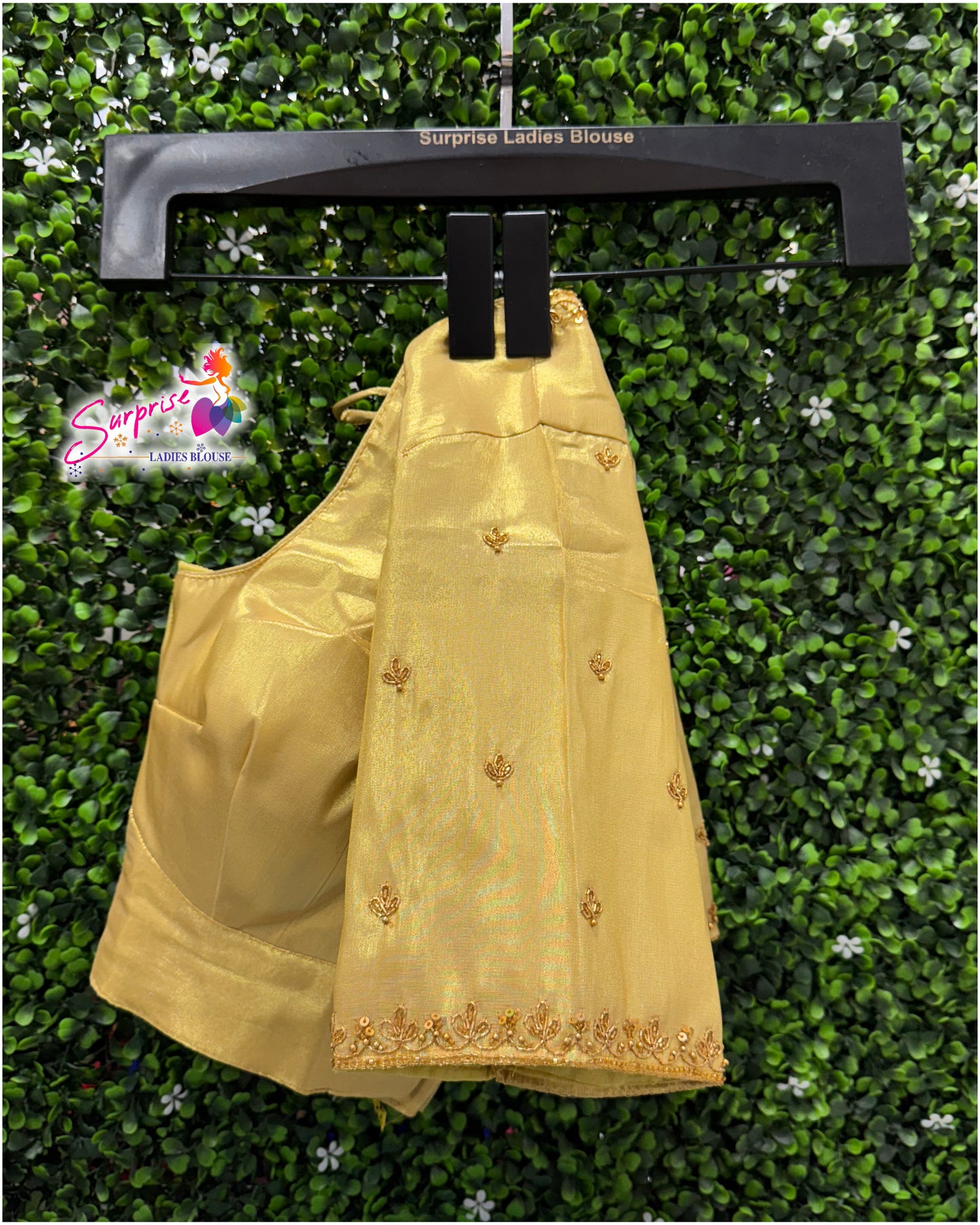 Handwork designer Ari work blouse gold color