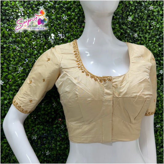 Handwork designer Ari work blouse cream color