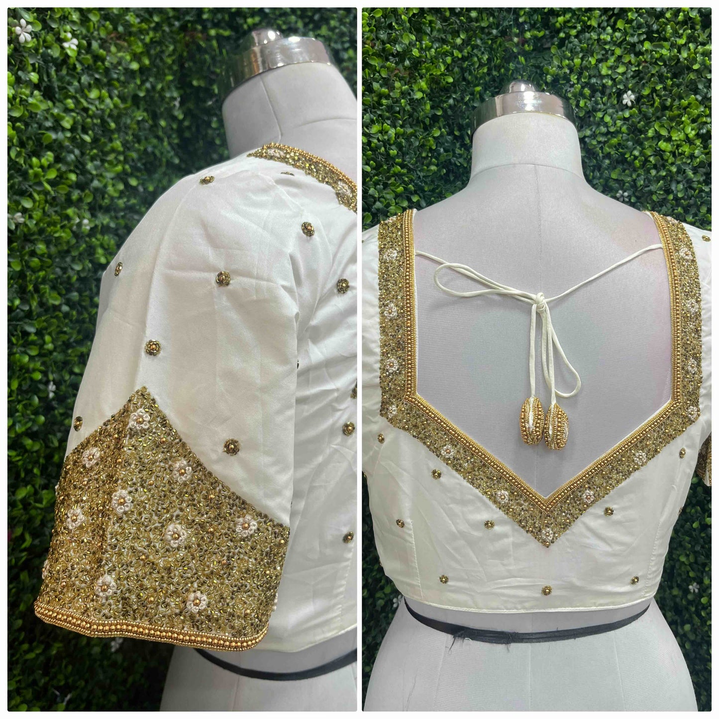 Handwork designer Ari work blouse Cream/ off white color