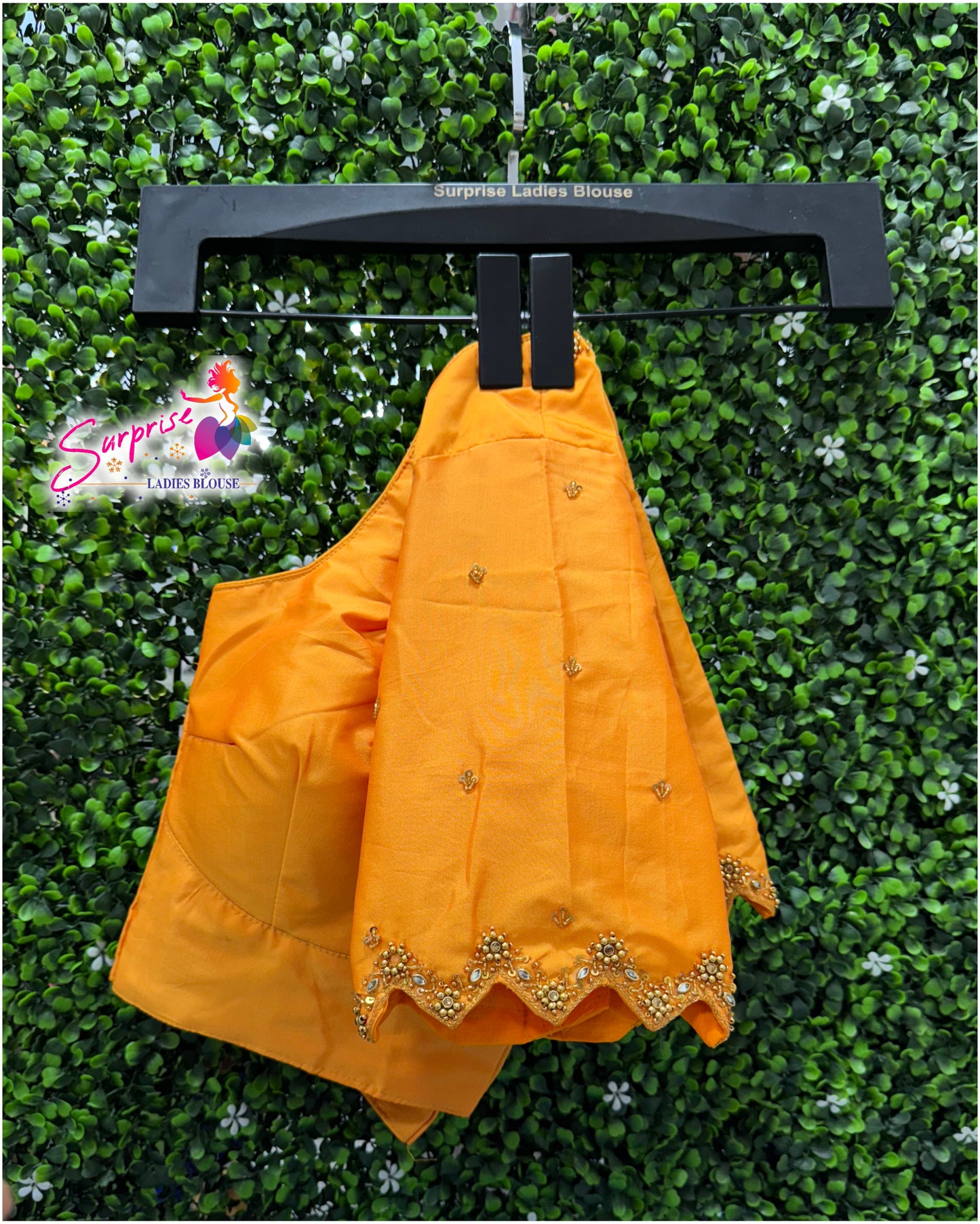 Handwork designer Ari work blouse yellow mustard color