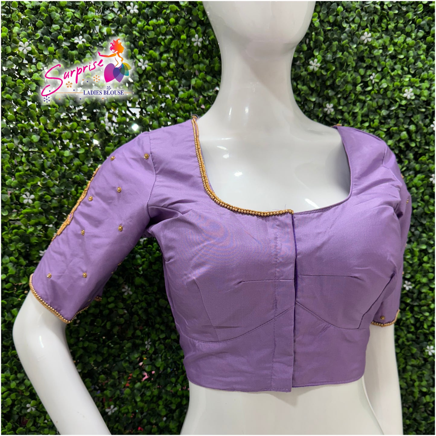 Designer handwork Ari work blouse Lavender color