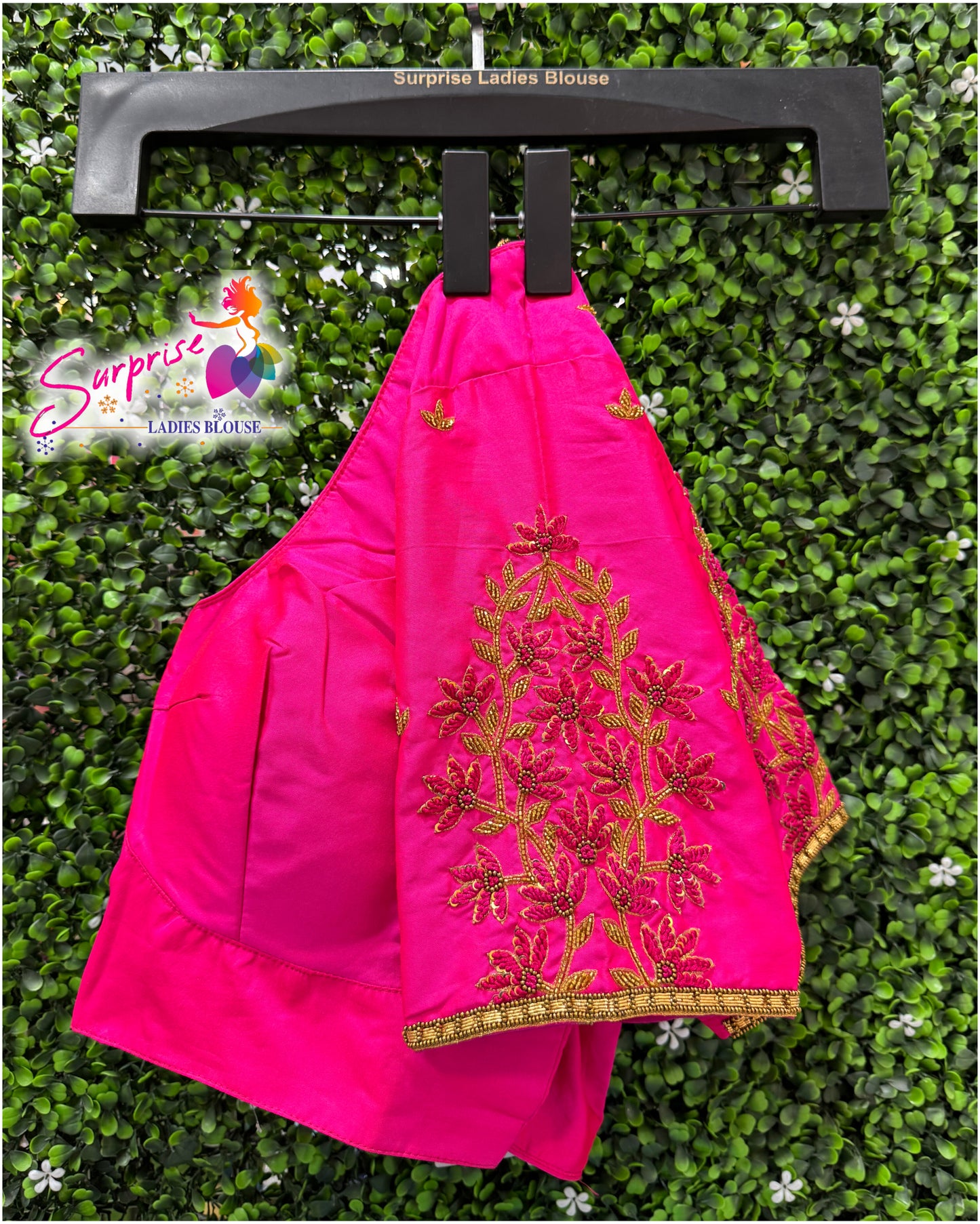 Handwork designer Ari work Readymade Blouse pink color