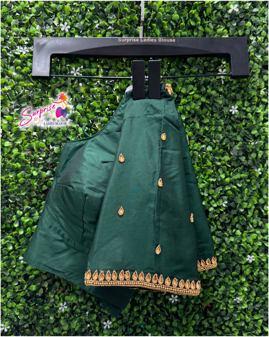 Designer handwork Ari work blouse Green color