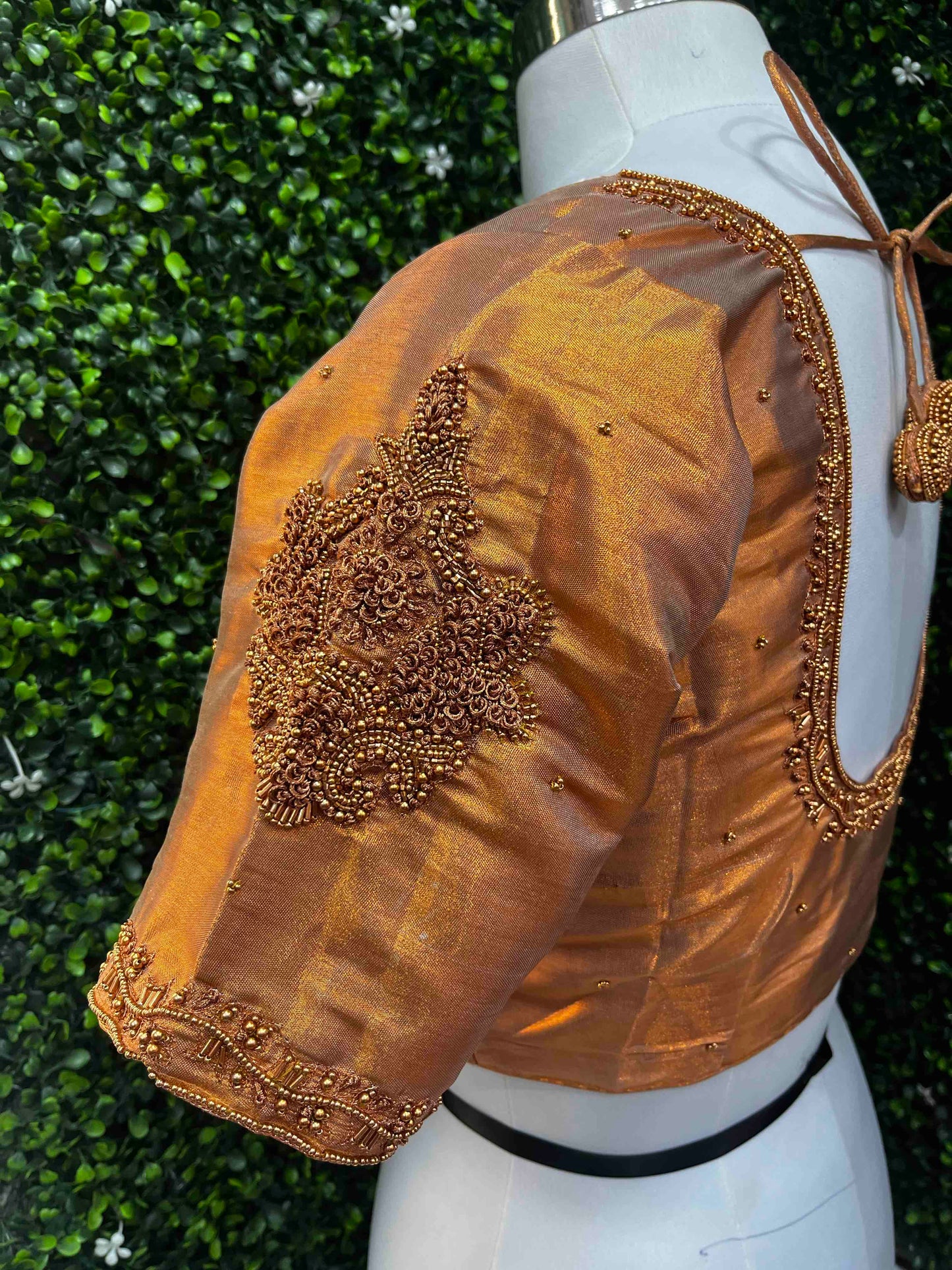 Handwork designer Ari work blouse copper color