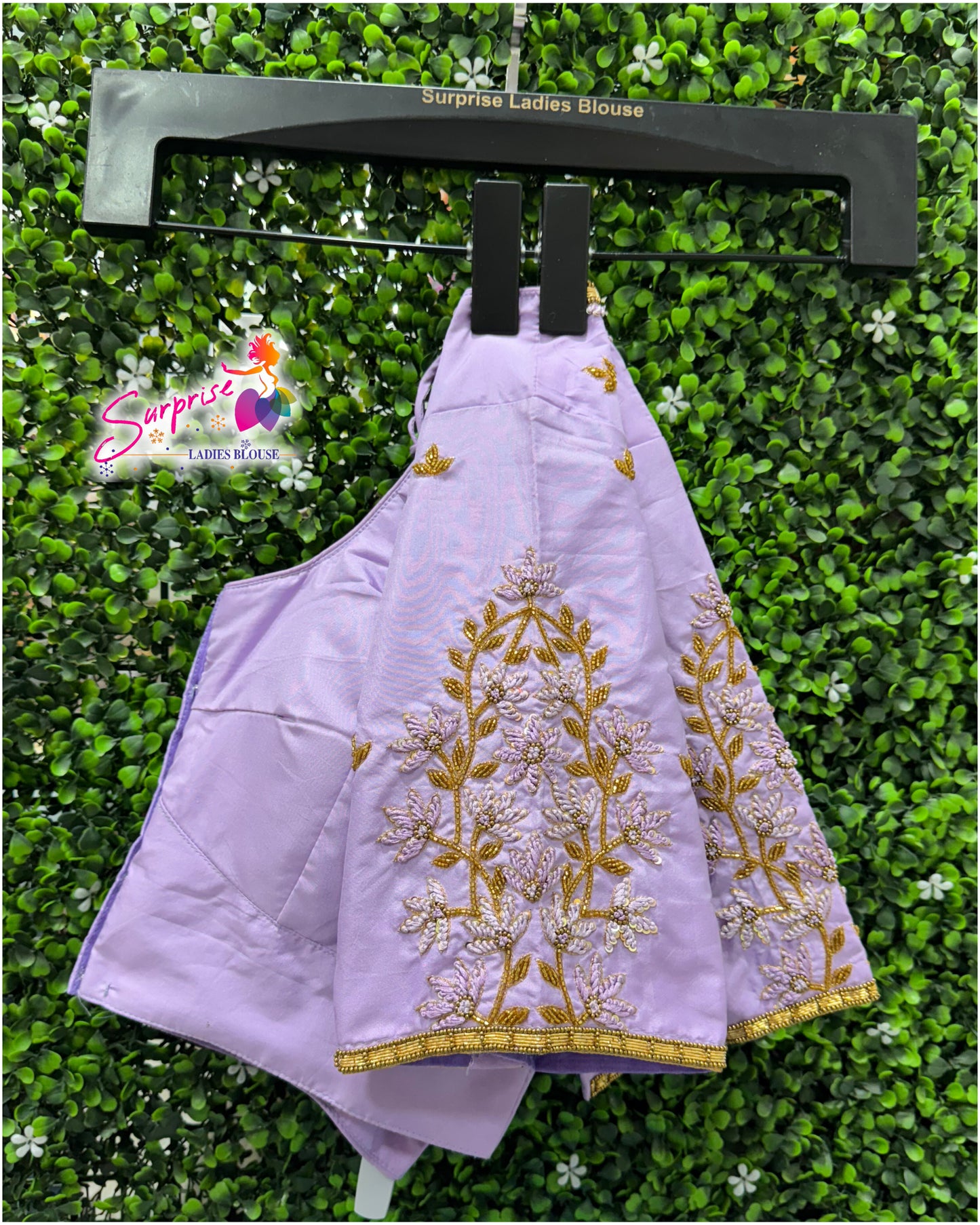 Designer handwork Ari work blouse Lavender color