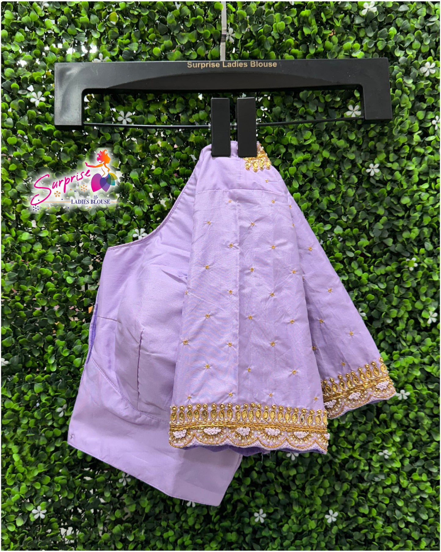 Designer handwork Ari work blouse Lavender color
