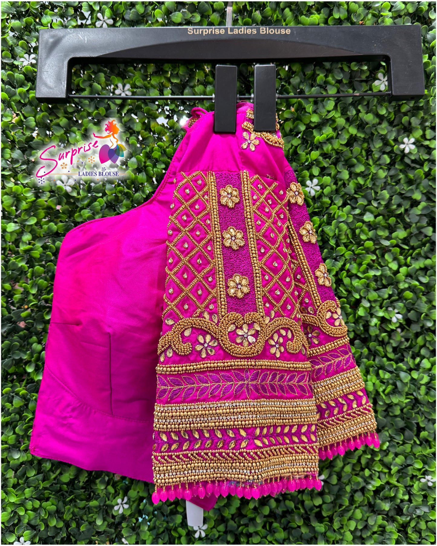 Handwork designer Ari work Readymade Blouse Pink color
