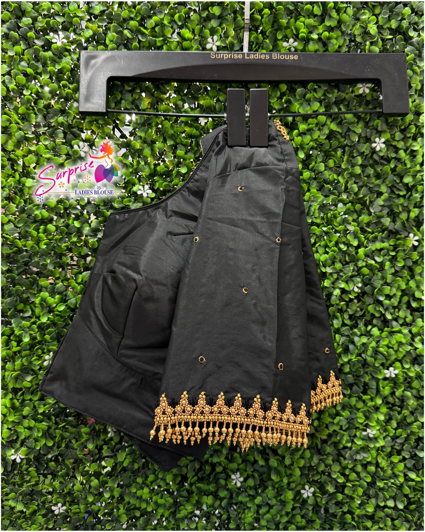 Designer handwork Ari work blouse Black color