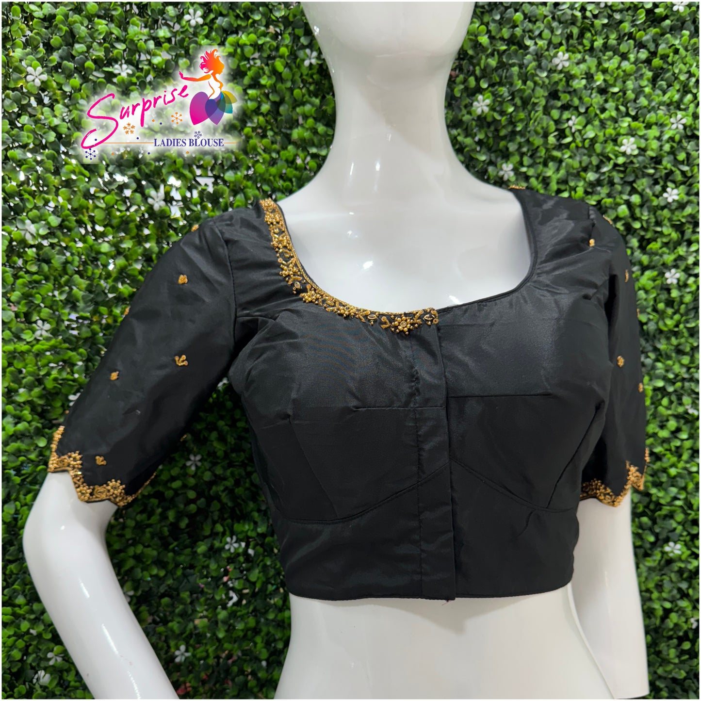 Handwork designer Ari work blouse black color