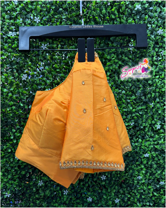 Designer handwork Ari work blouse Yellow / mustard color