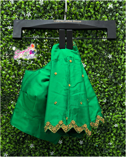 Handwork designer Ari work blouse green color