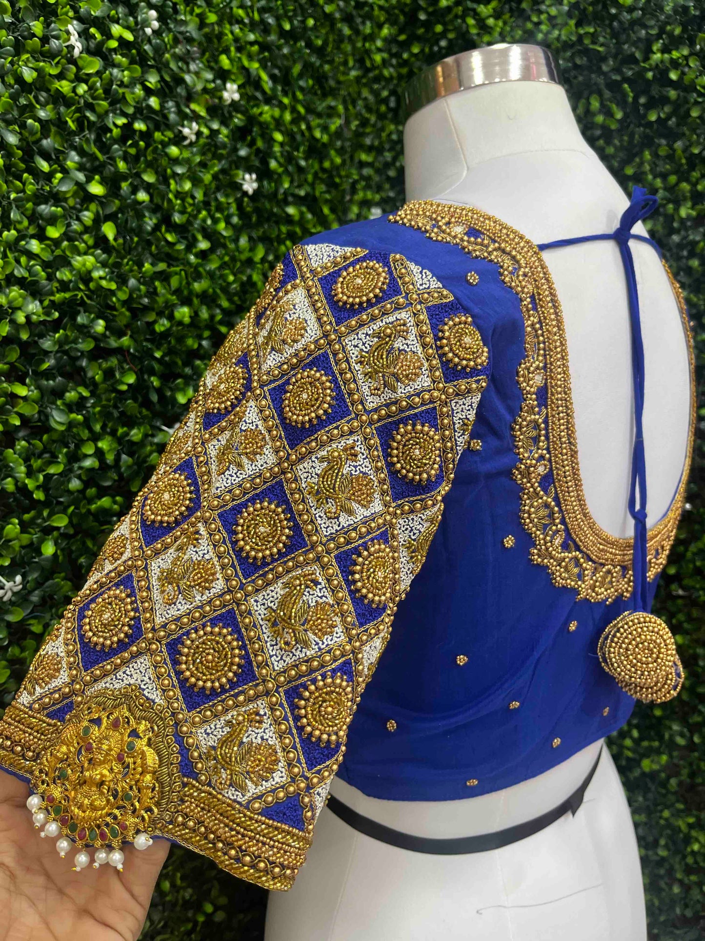 Handwork designer Ari work blouse blue color