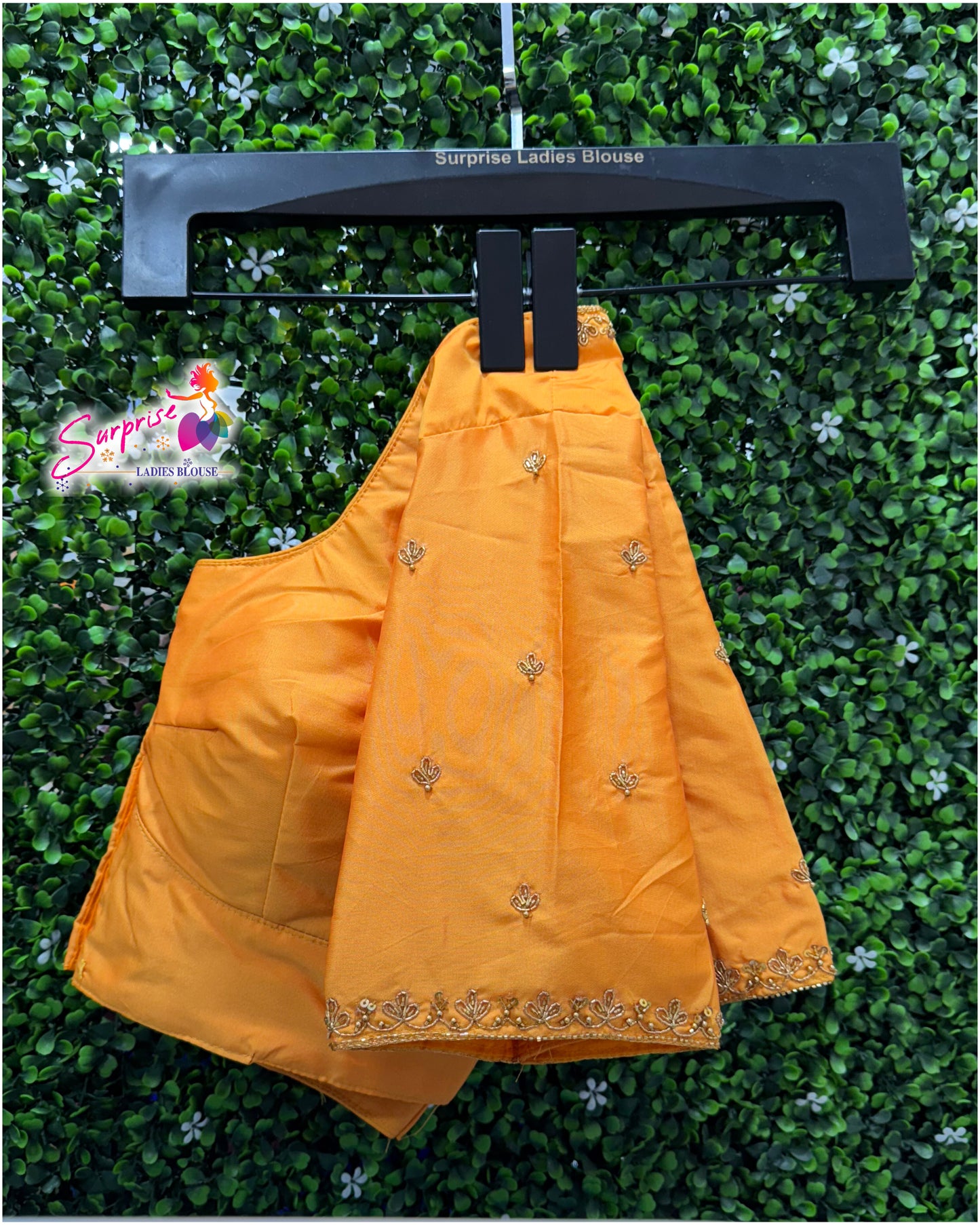 Handwork designer Ari work blouse yellow mustard color