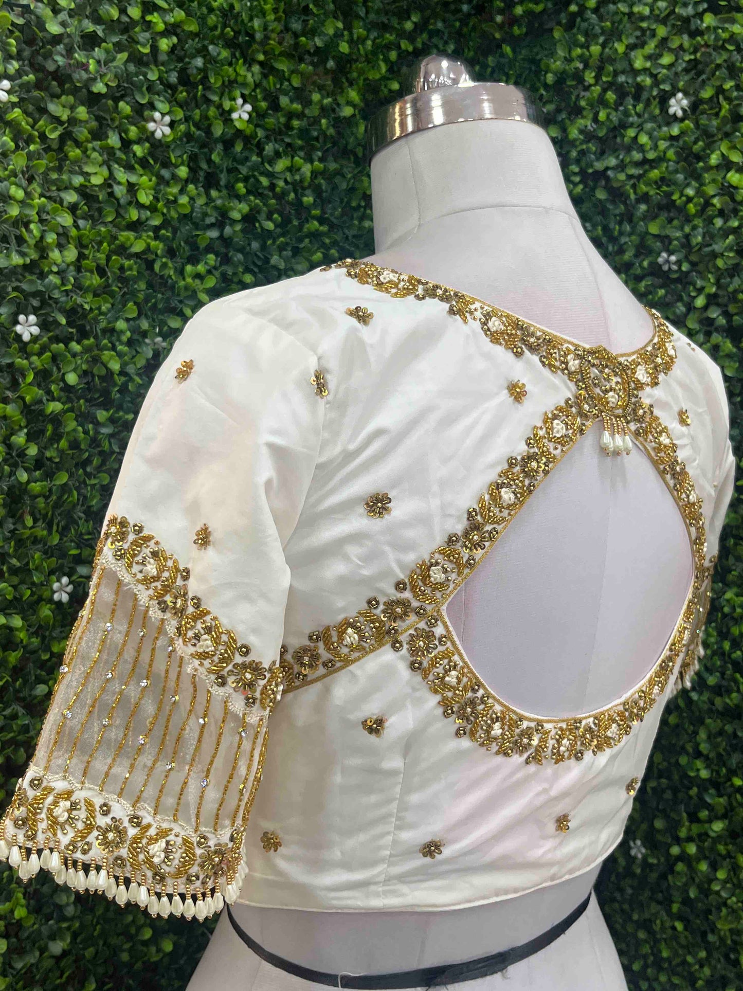 Handwork designer Ari work blouse Cream/ off white color