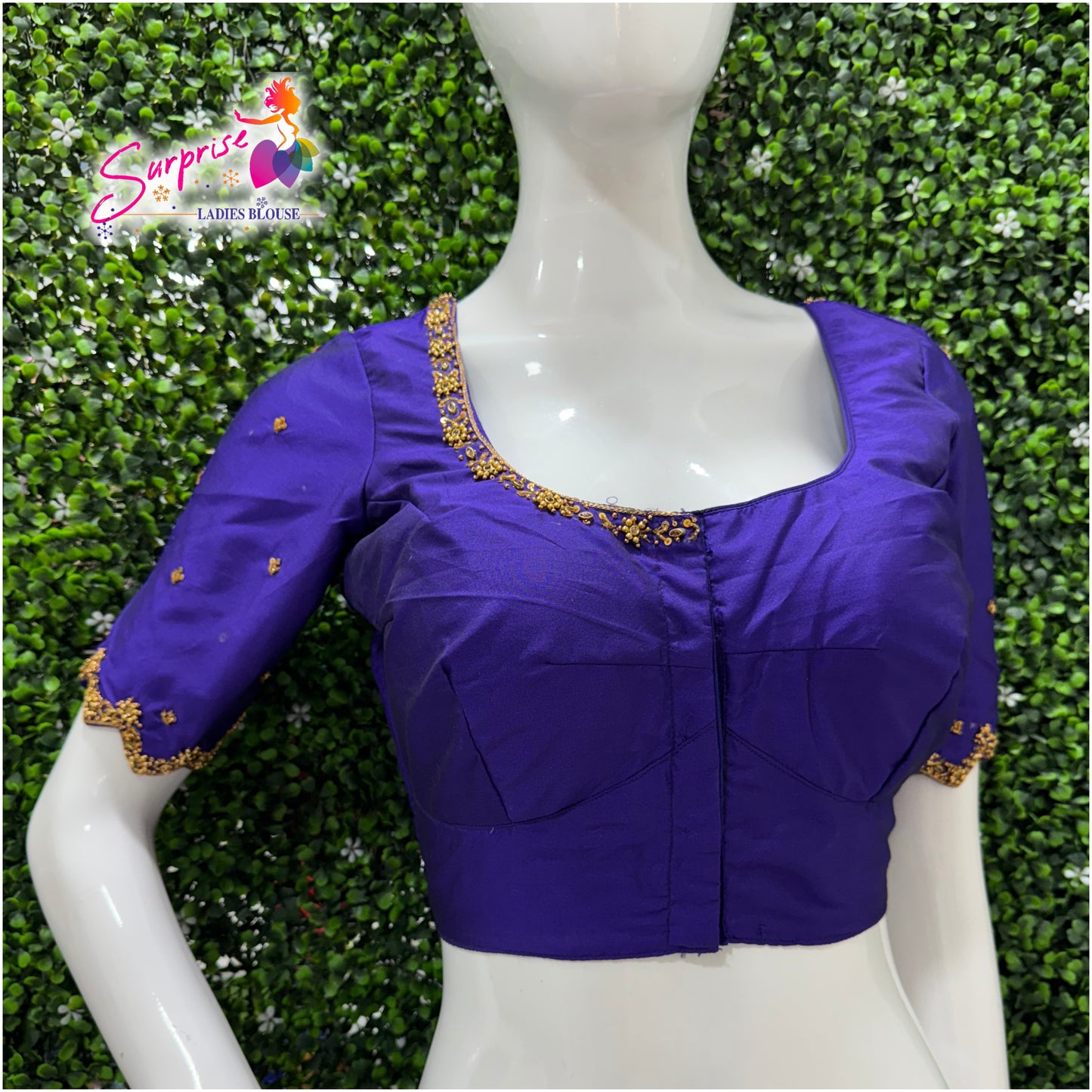 Handwork designer Ari work blouse blue color