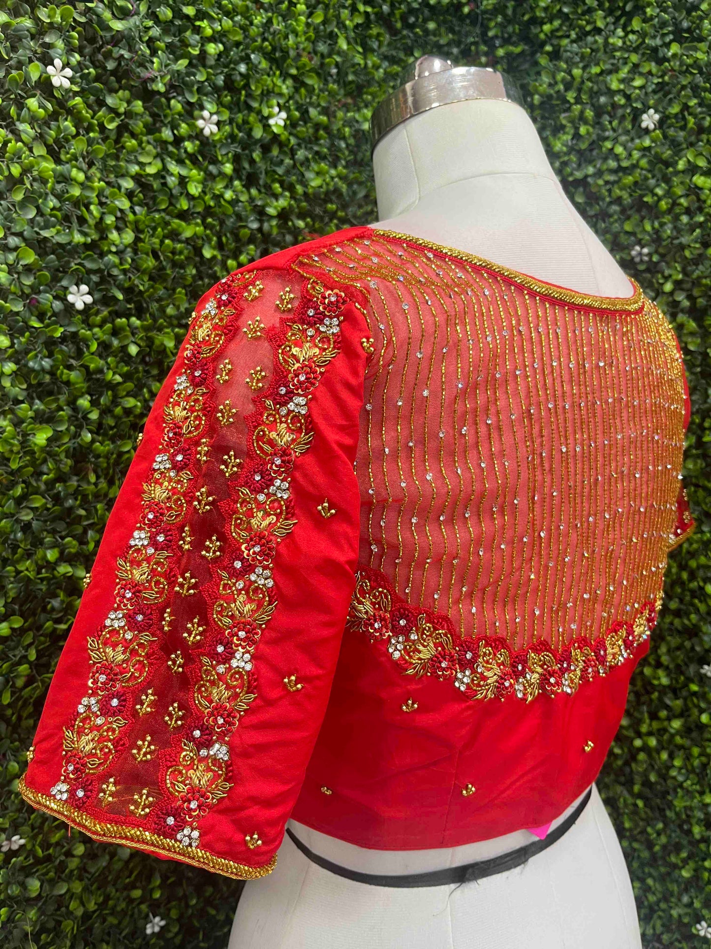 Handwork designer Ari work blouse Red color