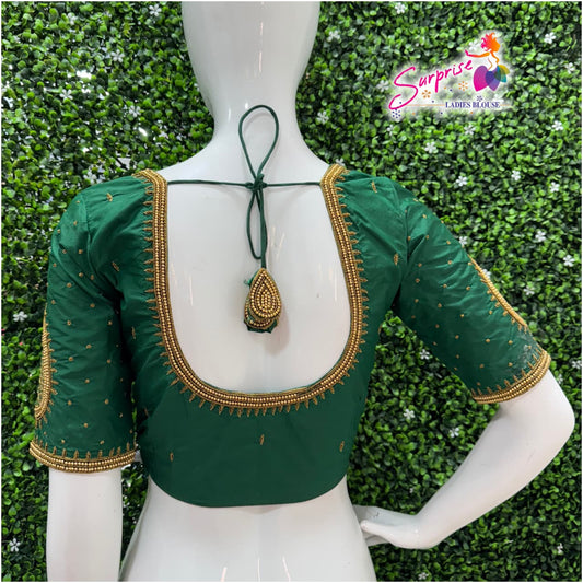 Designer Handwork Blouse green
