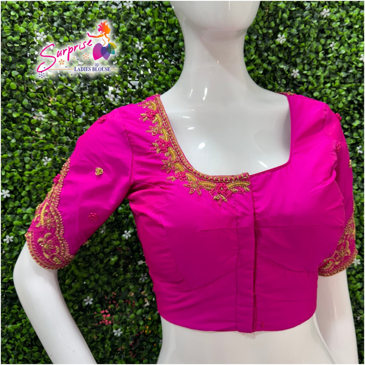 Designer Handwork Blouse Pink