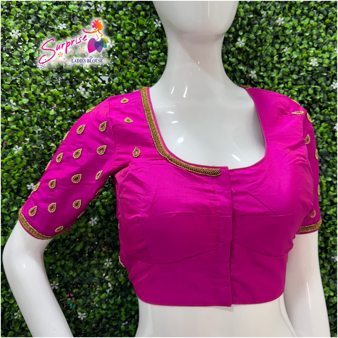 Designer Handwork Blouse Pink