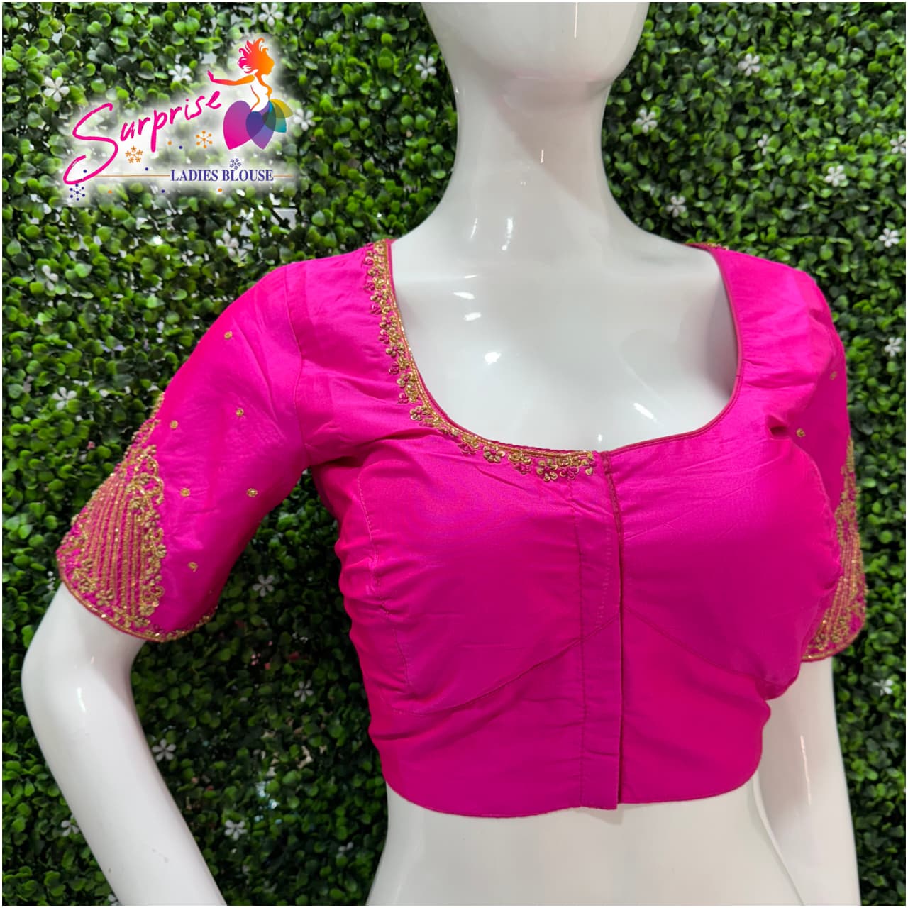 Designer Handwork Blouse Pink