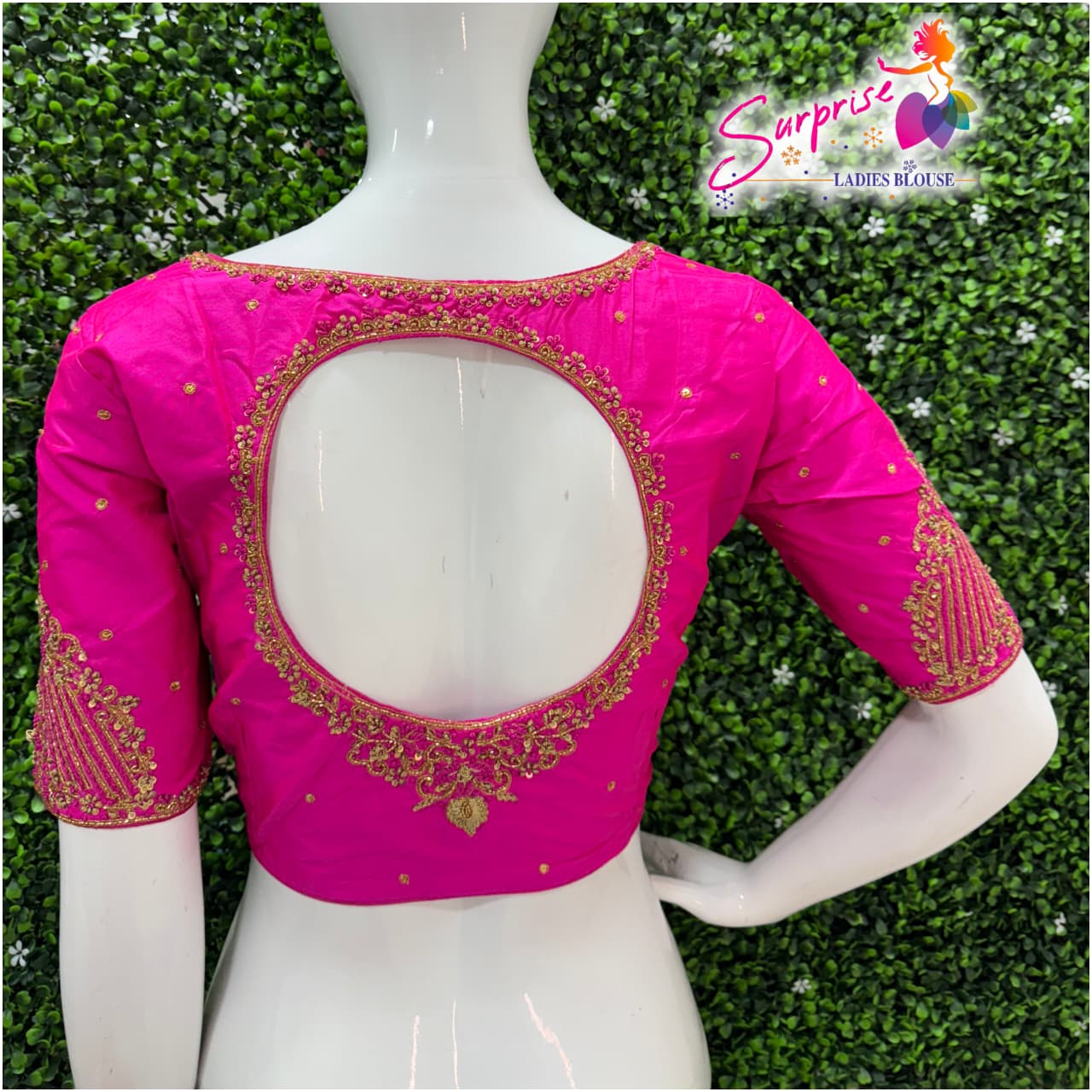 Designer Handwork Blouse Pink