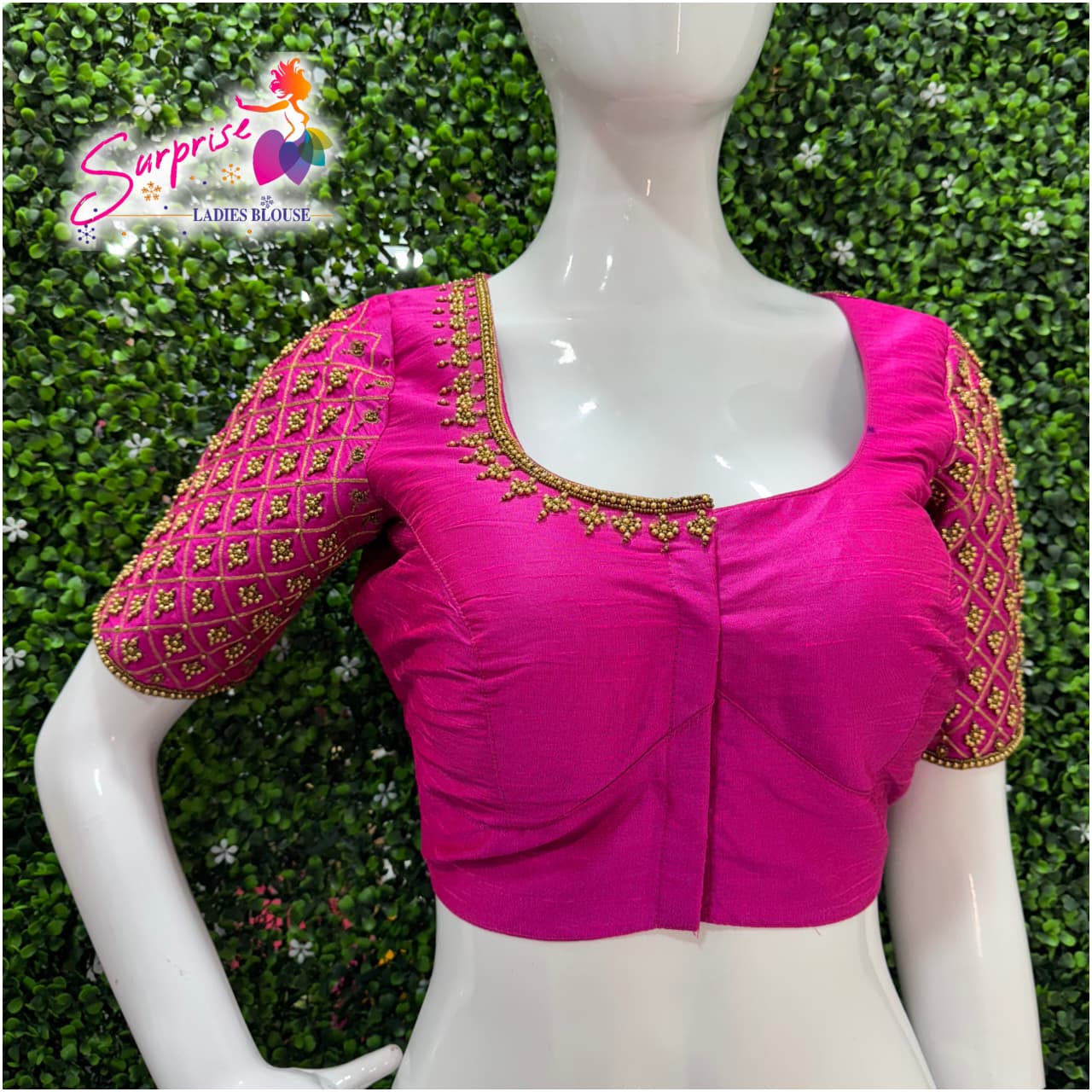 Designer Handwork Blouse Pink
