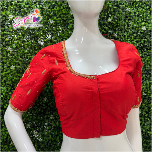 Designer Handwork Blouse Red