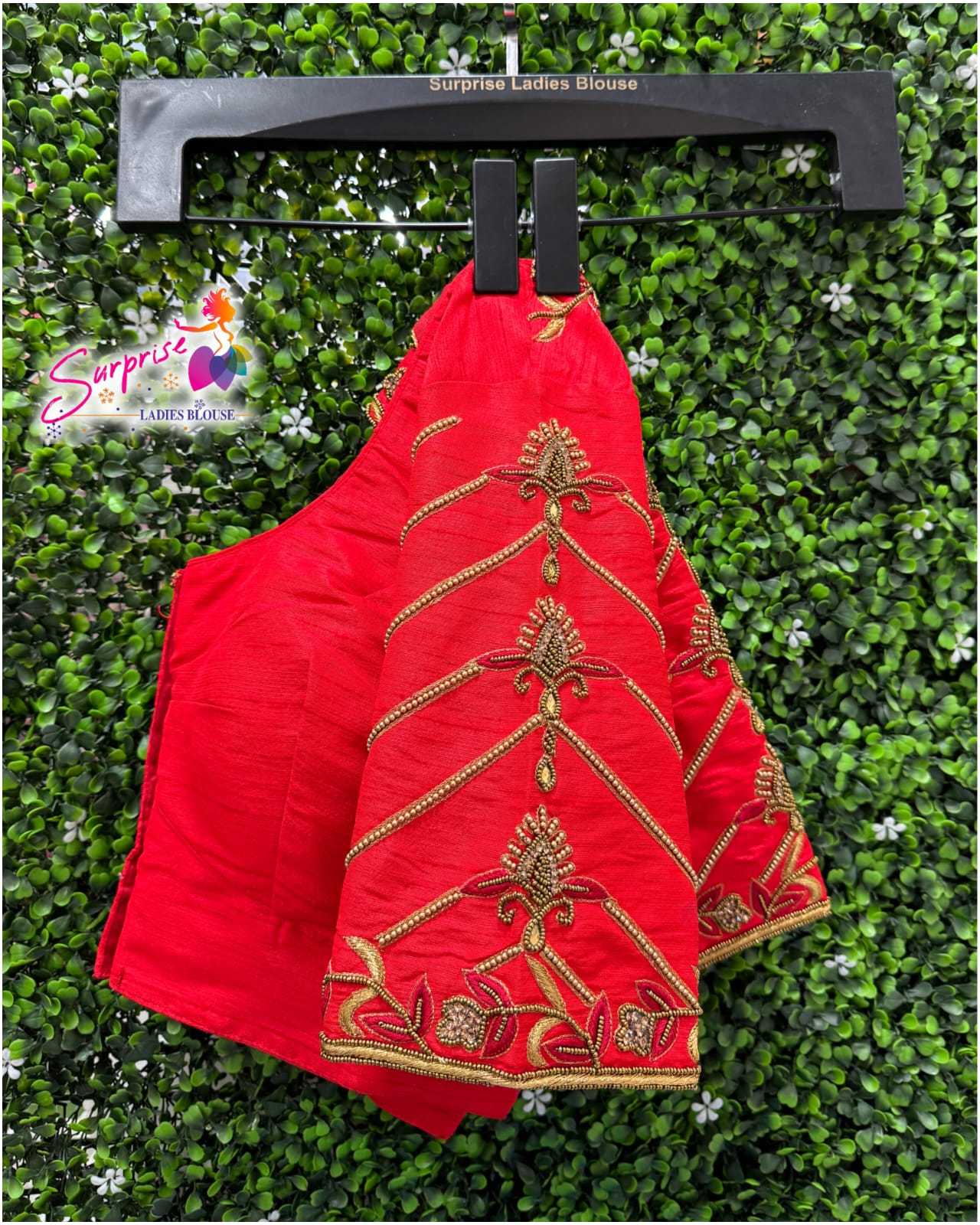 Designer Handwork Blouse Red