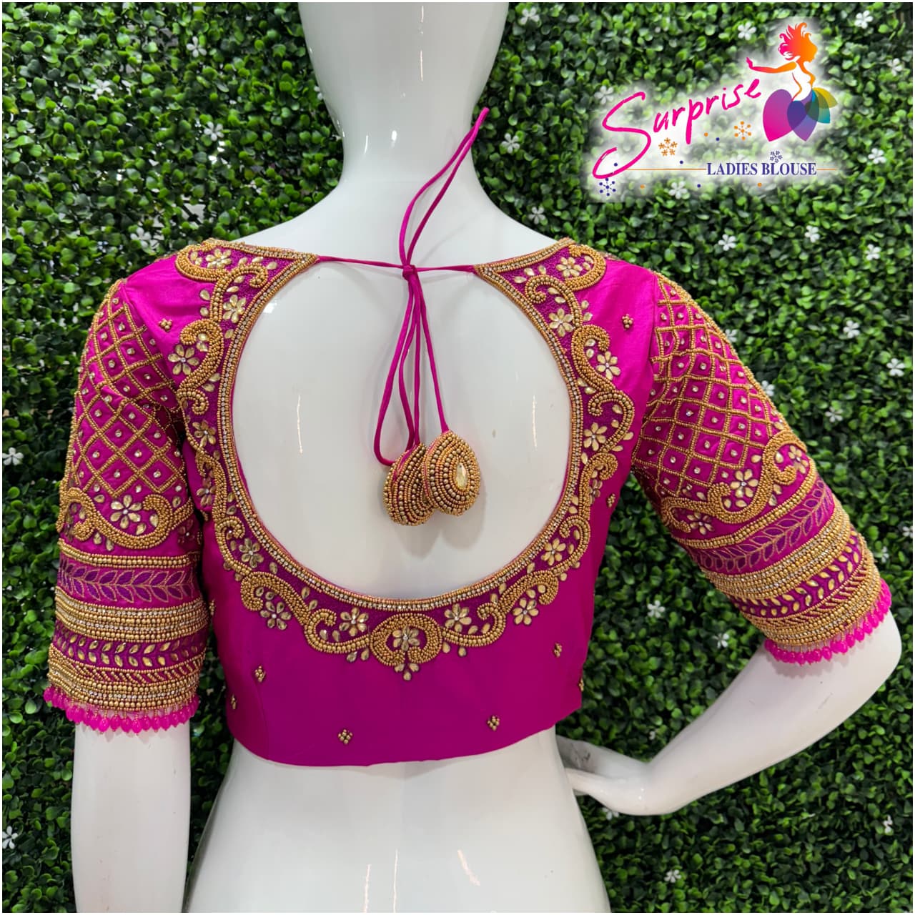 Designer Handwork Blouse Pink