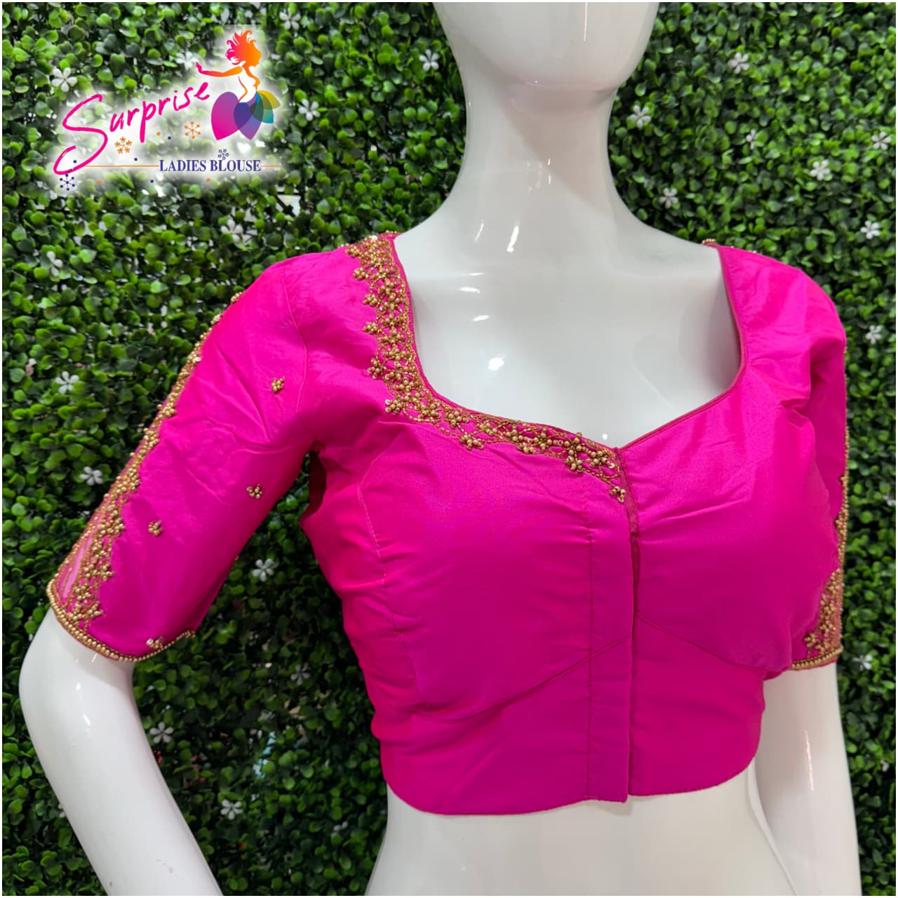 Designer Handwork Blouse Pink