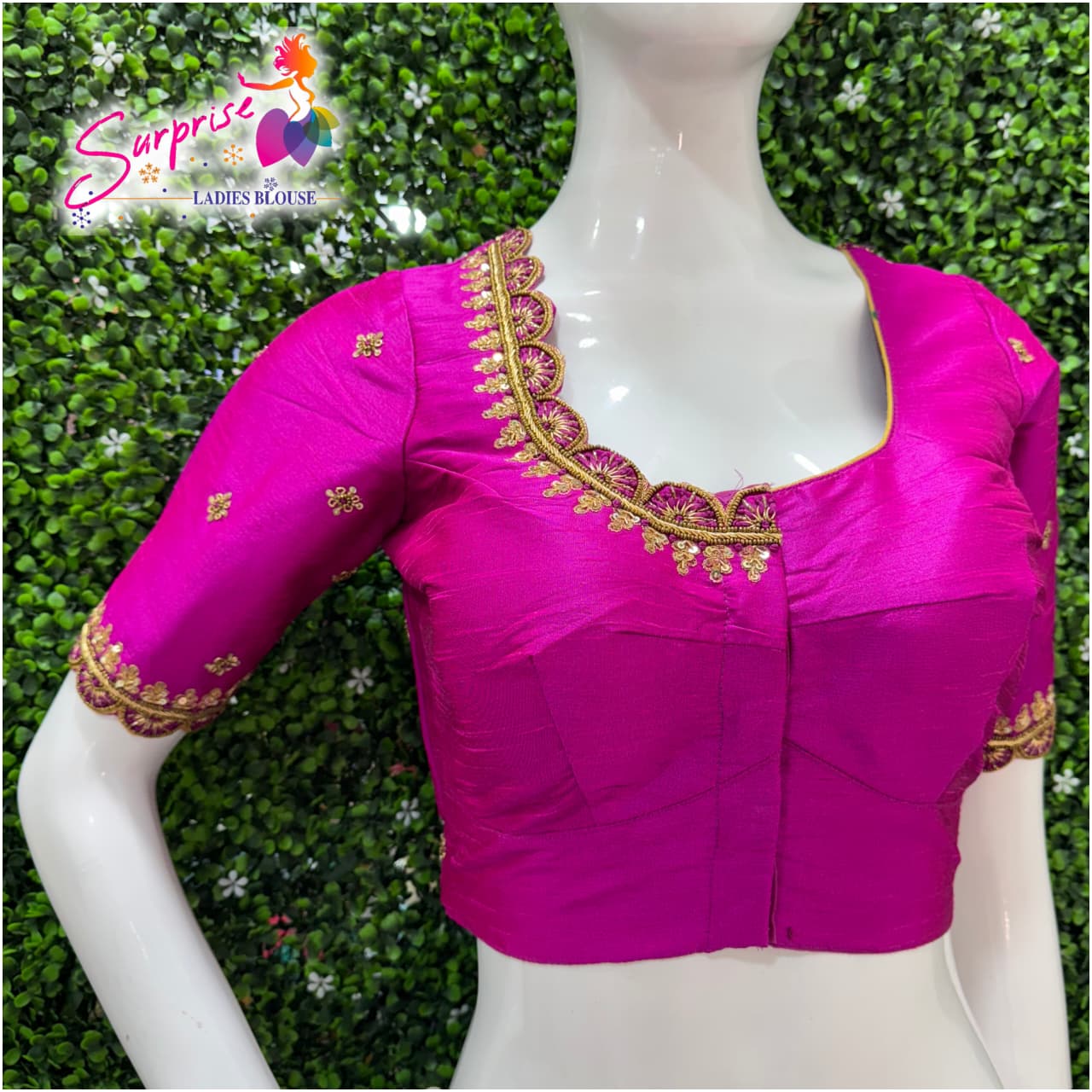 Designer Handwork Blouse Pink