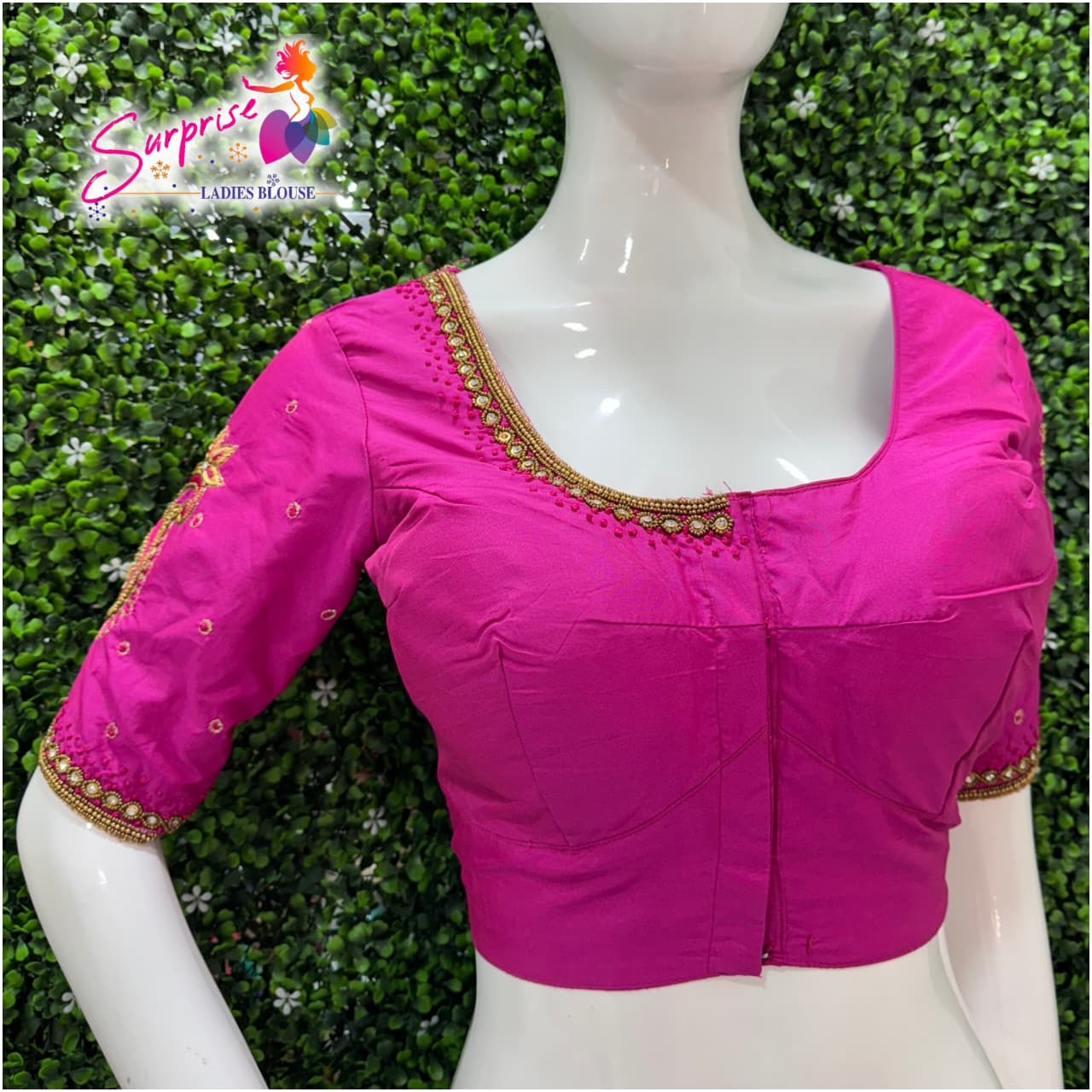 Designer Handwork Blouse Pink