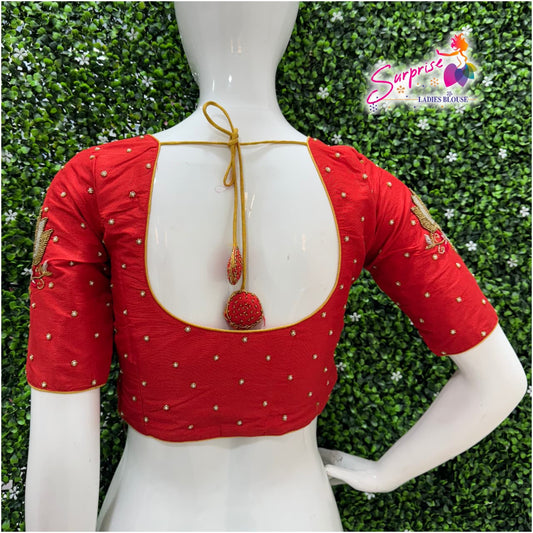 Designer Handwork Blouse Red