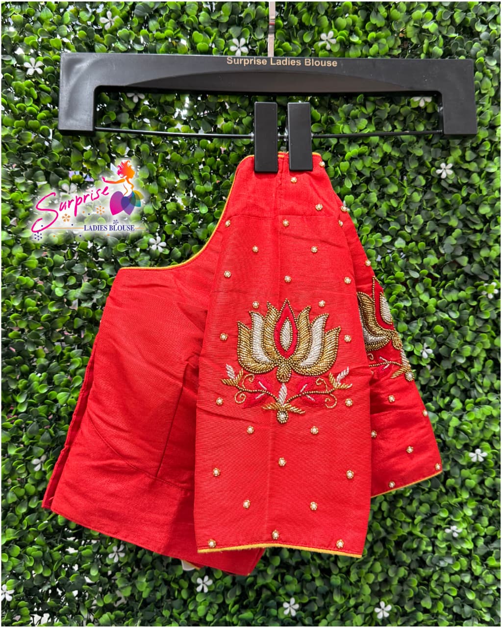 Designer Handwork Blouse Red