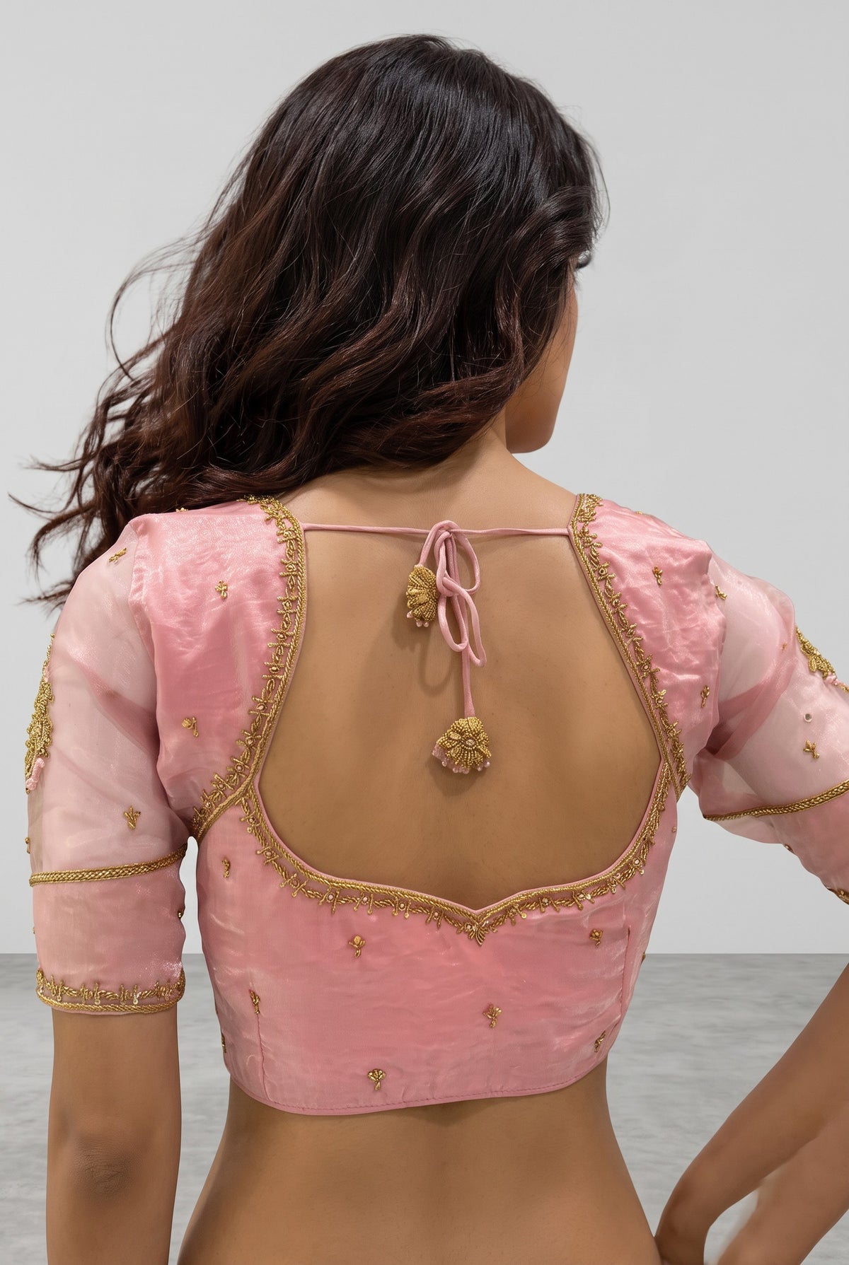 Light Pink handwork Designer blouse