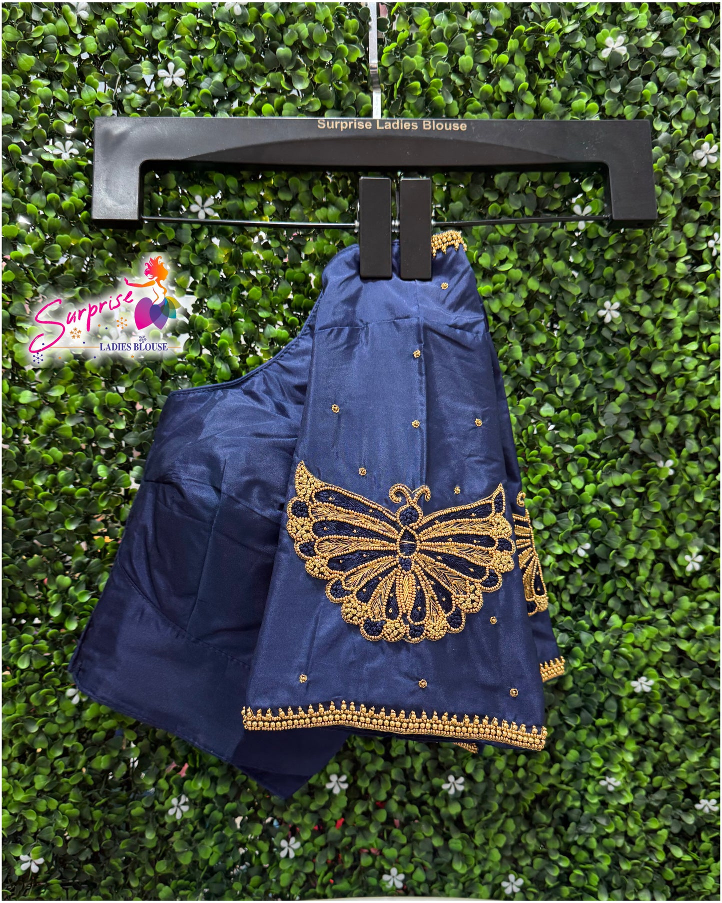 Designer handwork Ari work blouse Navy Blue color