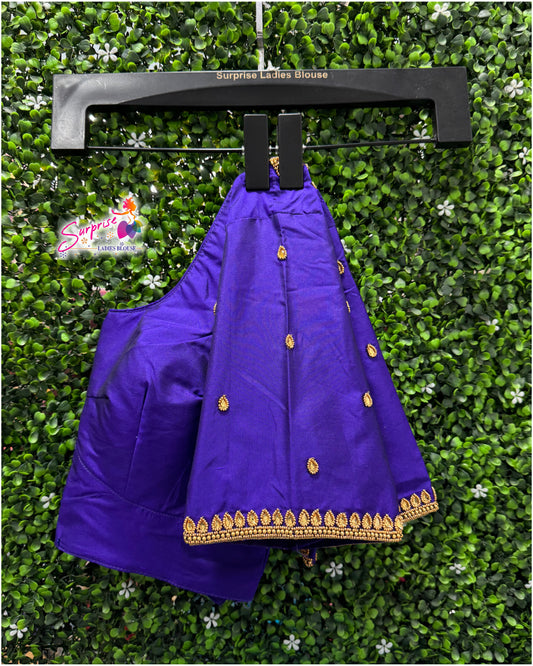 Designer handwork Ari work blouse Blue color