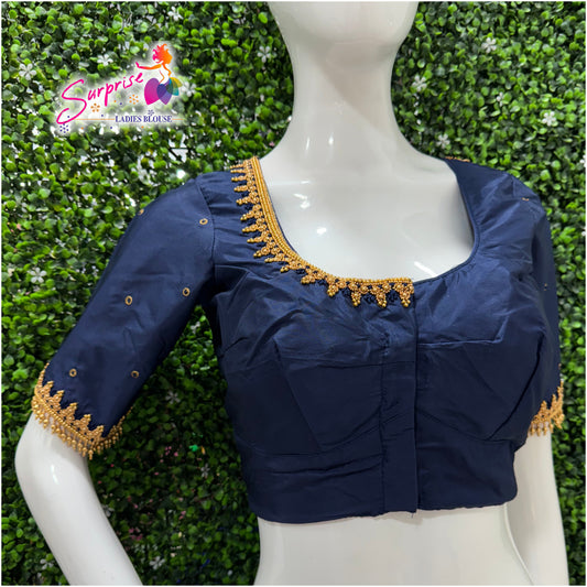Designer handwork Ari work blouse Navy Blue color