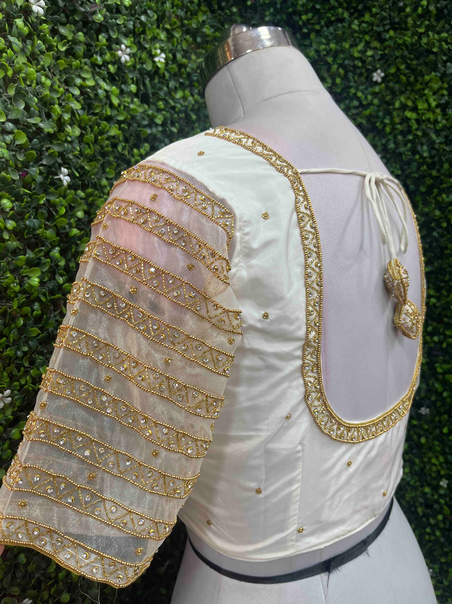 Handwork designer Ari work blouse Cream/ off white color