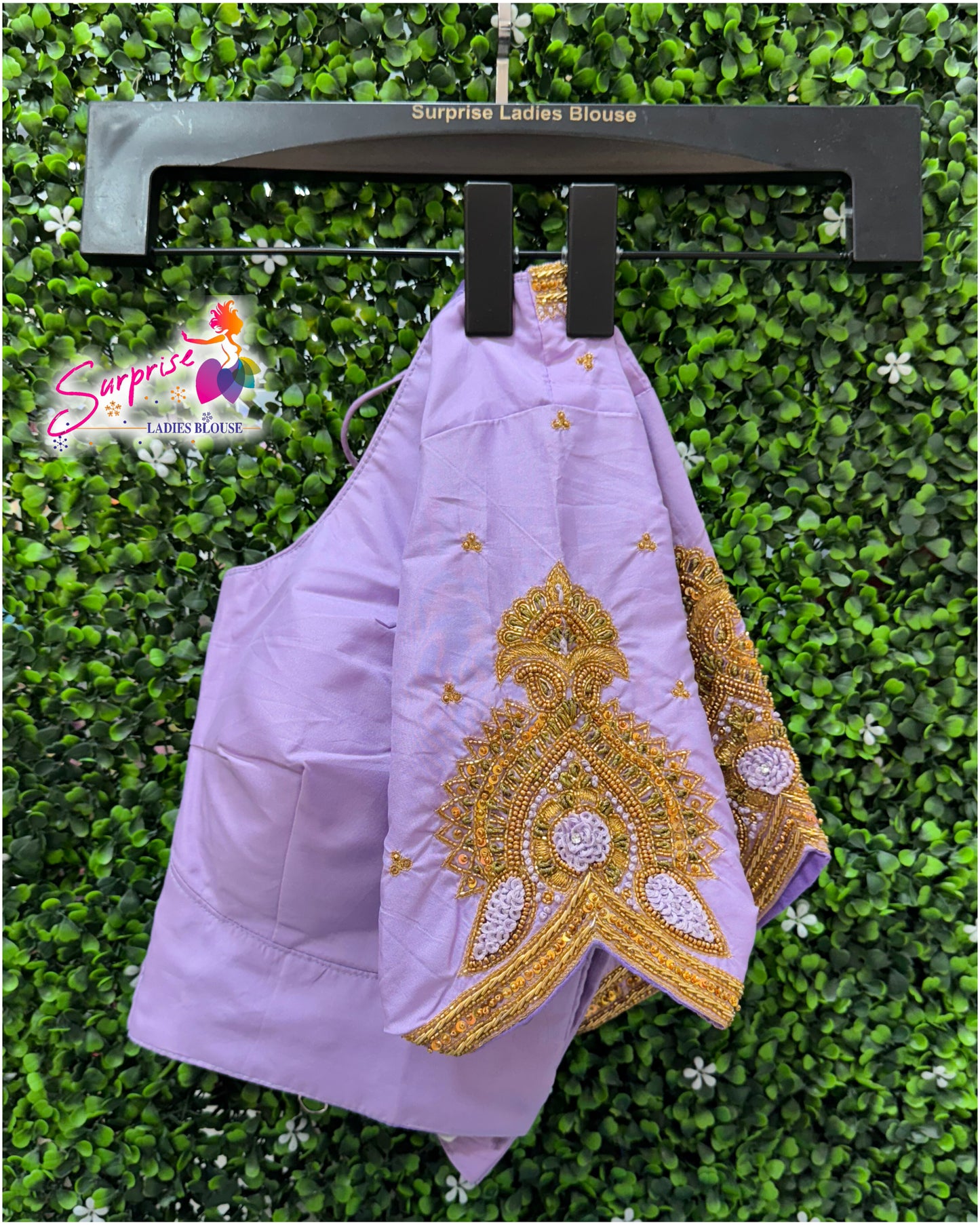 Designer handwork Ari work blouse Lavender color